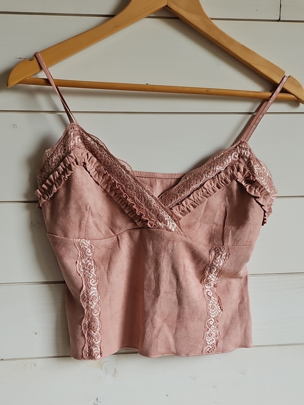 Dusty Rose Lace Trim Cami Top